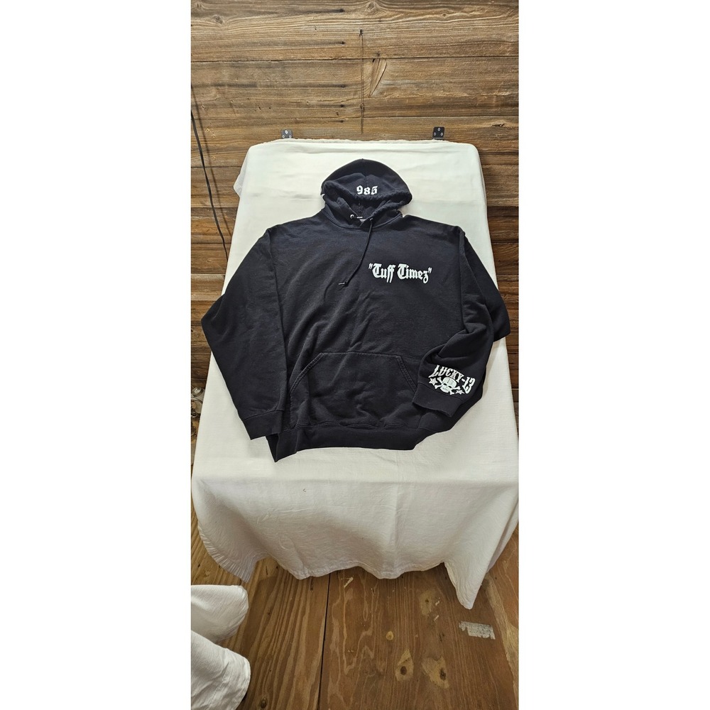 Athletic Works Tuff Timez Lucky 13 Graphic Hoodie  Mens 2XL 985 Biker Pullover